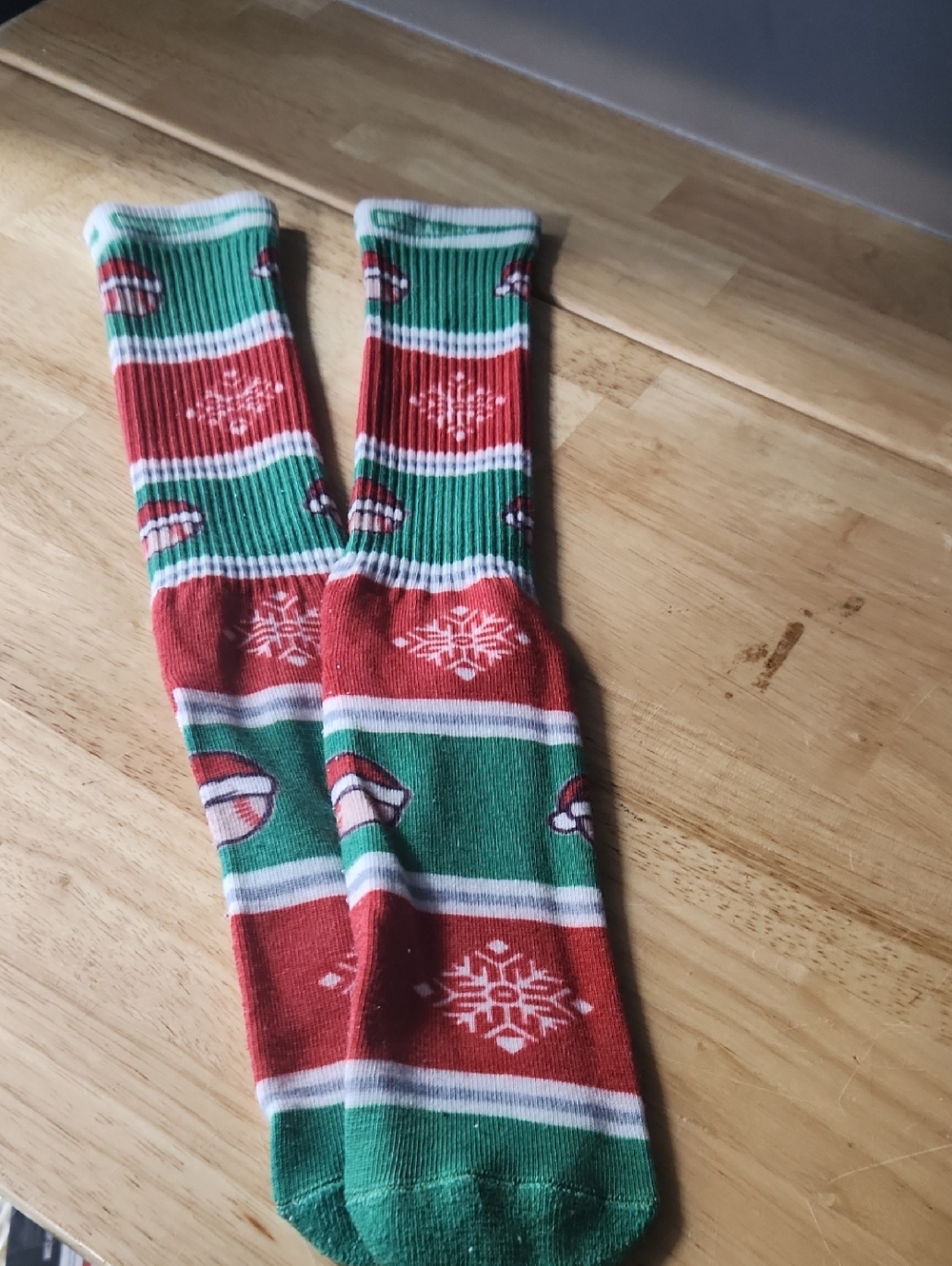 Baseballism Red & Green Holiday High Socks